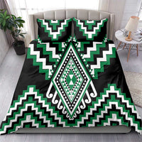 Green Aotearoa Taniko Poutama Patikitiki Bedding Set