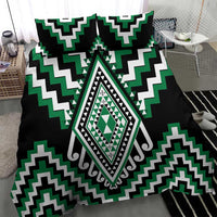 Green Aotearoa Taniko Poutama Patikitiki Bedding Set