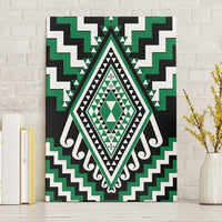 Green Aotearoa Taniko Poutama Patikitiki Canvas Wall Art LT14 Without Frame Green - Polynesian Pride