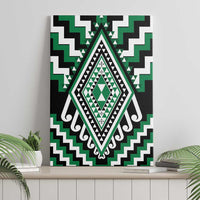 Green Aotearoa Taniko Poutama Patikitiki Canvas Wall Art LT14 - Polynesian Pride