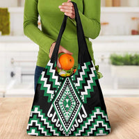 Green Aotearoa Taniko Poutama Patikitiki Grocery Bag