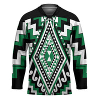 Green New Zealand Taniko Poutama Patikitiki Hockey Jersey LT14 Unisex Green - Polynesian Pride