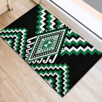 Green Aotearoa Taniko Poutama Patikitiki Rubber Doormat LT14 - Polynesian Pride