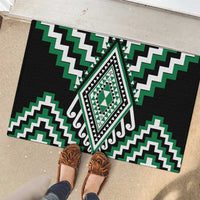 Green Aotearoa Taniko Poutama Patikitiki Rubber Doormat LT14 - Polynesian Pride