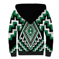 Green Aotearoa Taniko Poutama Patikitiki Sherpa Hoodie LT14 - Polynesian Pride