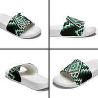 Green New Zealand Taniko Poutama Patikitiki Slide Sandals - Polynesian Pride