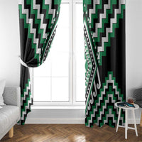 Green Aotearoa Taniko Poutama Patikitiki Window Curtain LT14 - Polynesian Pride