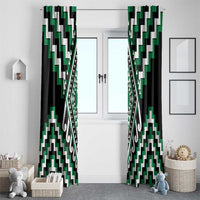 Green Aotearoa Taniko Poutama Patikitiki Window Curtain LT14 - Polynesian Pride