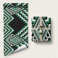 Green Aotearoa Taniko Poutama Patikitiki Wrapping Paper LT14 58" × 23" Green - Polynesian Pride