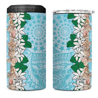 Cook Islands Tiare Maori With Conch Shell 4 in 1 Can Cooler Tumbler Pasifika Fest Polynesian Tattoo Turquoise LT14 One Size: 16 oz Turquoise - Polynesian Pride