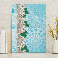 Cook Islands Tiare Maori With Conch Shell Canvas Wall Art Pasifika Fest Polynesian Tattoo Turquoise LT14 Without Frame Turquoise - Polynesian Pride