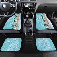Cook Islands Tiare Maori With Conch Shell Car Mats Pasifika Fest Polynesian Tattoo Turquoise LT14 Set 4pcs Turquoise - Polynesian Pride