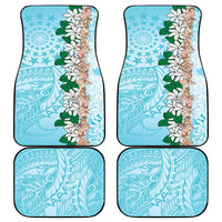 Cook Islands Tiare Maori With Conch Shell Car Mats Pasifika Fest Polynesian Tattoo Turquoise LT14 - Polynesian Pride