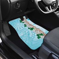Cook Islands Tiare Maori With Conch Shell Car Mats Pasifika Fest Polynesian Tattoo Turquoise LT14 - Polynesian Pride