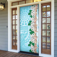Cook Islands Tiare Maori With Conch Shell Door Cover Pasifika Fest Polynesian Tattoo Turquoise LT14 - Polynesian Pride