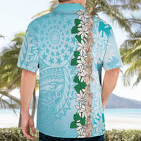 Cook Islands Tiare Maori With Conch Shell Hawaiian Shirt Pasifika Fest Polynesian Tattoo Turquoise LT14 - Polynesian Pride
