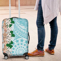 Cook Islands Tiare Maori With Conch Shell Luggage Cover Pasifika Fest Polynesian Tattoo Turquoise LT14 Turquoise - Polynesian Pride