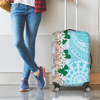 Cook Islands Tiare Maori With Conch Shell Luggage Cover Pasifika Fest Polynesian Tattoo Turquoise LT14 - Polynesian Pride