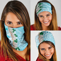 Cook Islands Tiare Maori With Conch Shell Neck Gaiter Pasifika Fest Polynesian Tattoo Turquoise LT14 - Polynesian Pride