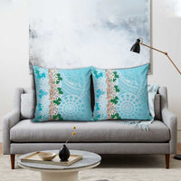 Cook Islands Tiare Maori With Conch Shell Pillow Cover Pasifika Fest Polynesian Tattoo Turquoise LT14 - Polynesian Pride