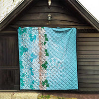 Cook Islands Tiare Maori With Conch Shell Quilt Pasifika Fest Polynesian Tattoo Turquoise LT14 - Polynesian Pride