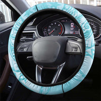 Cook Islands Tiare Maori With Conch Shell Steering Wheel Cover Pasifika Fest Polynesian Tattoo Turquoise LT14 - Polynesian Pride