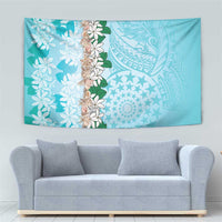 Cook Islands Tiare Maori With Conch Shell Tapestry Pasifika Fest Polynesian Tattoo Turquoise LT14 - Polynesian Pride