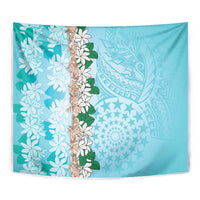 Cook Islands Tiare Maori With Conch Shell Tapestry Pasifika Fest Polynesian Tattoo Turquoise LT14 - Polynesian Pride