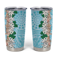 Cook Islands Tiare Maori With Conch Shell Tumbler Cup Pasifika Fest Polynesian Tattoo Turquoise LT14 Turquoise - Polynesian Pride
