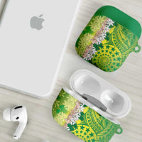 Cook Islands Tiare Maori With Conch Shell AirPods Case Pasifika Fest Polynesian Tattoo Green LT14 - Polynesian Pride