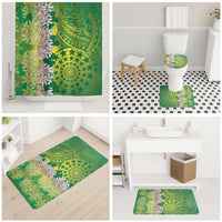 Cook Islands Tiare Maori With Conch Shell Bathroom Set Pasifika Fest Polynesian Tattoo Green LT14 - Polynesian Pride