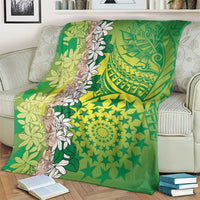 Cook Islands Tiare Maori With Conch Shell Blanket Pasifika Fest Polynesian Tattoo Green LT14 - Polynesian Pride