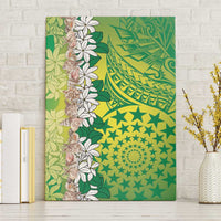 Cook Islands Tiare Maori With Conch Shell Canvas Wall Art Pasifika Fest Polynesian Tattoo Green LT14 Without Frame Green - Polynesian Pride