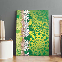 Cook Islands Tiare Maori With Conch Shell Canvas Wall Art Pasifika Fest Polynesian Tattoo Green LT14 - Polynesian Pride