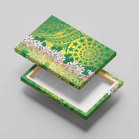 Cook Islands Tiare Maori With Conch Shell Canvas Wall Art Pasifika Fest Polynesian Tattoo Green LT14 - Polynesian Pride