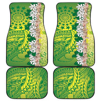 Cook Islands Tiare Maori With Conch Shell Car Mats Pasifika Fest Polynesian Tattoo Green LT14 - Polynesian Pride