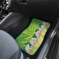 Cook Islands Tiare Maori With Conch Shell Car Mats Pasifika Fest Polynesian Tattoo Green LT14 - Polynesian Pride
