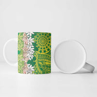 Cook Islands Tiare Maori With Conch Shell Ceramic Mug Pasifika Fest Polynesian Tattoo Green LT14 - Polynesian Pride