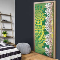 Cook Islands Tiare Maori With Conch Shell Door Cover Pasifika Fest Polynesian Tattoo Green LT14 - Polynesian Pride