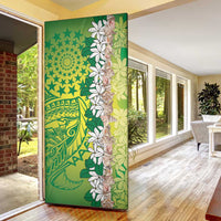 Cook Islands Tiare Maori With Conch Shell Door Cover Pasifika Fest Polynesian Tattoo Green LT14 - Polynesian Pride