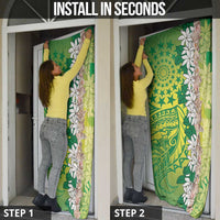 Cook Islands Tiare Maori With Conch Shell Door Cover Pasifika Fest Polynesian Tattoo Green LT14 - Polynesian Pride