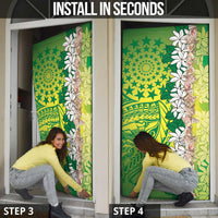 Cook Islands Tiare Maori With Conch Shell Door Cover Pasifika Fest Polynesian Tattoo Green LT14 - Polynesian Pride