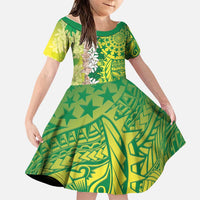 Cook Islands Tiare Maori With Conch Shell Family Matching Puletasi and Hawaiian Shirt Pasifika Fest Polynesian Tattoo Green