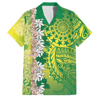 Cook Islands Tiare Maori With Conch Shell Family Matching Tank Maxi Dress and Hawaiian Shirt Pasifika Fest Polynesian Tattoo Green