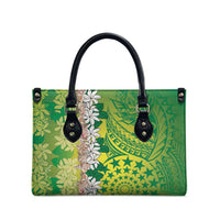Cook Islands Tiare Maori With Conch Shell Leather Bag Pasifika Fest Polynesian Tattoo Green LT14 - Polynesian Pride