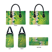 Cook Islands Tiare Maori With Conch Shell Leather Bag Pasifika Fest Polynesian Tattoo Green LT14 - Polynesian Pride