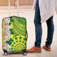 Cook Islands Tiare Maori With Conch Shell Luggage Cover Pasifika Fest Polynesian Tattoo Green LT14 Green - Polynesian Pride