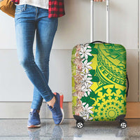 Cook Islands Tiare Maori With Conch Shell Luggage Cover Pasifika Fest Polynesian Tattoo Green LT14 - Polynesian Pride