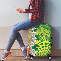 Cook Islands Tiare Maori With Conch Shell Luggage Cover Pasifika Fest Polynesian Tattoo Green LT14 - Polynesian Pride