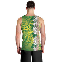 Cook Islands Tiare Maori With Conch Shell Men Tank Top Pasifika Fest Polynesian Tattoo Green LT14 - Polynesian Pride